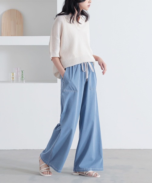 n'OrLABEL（ノアールレーベル）の「【機能素材】『ジャージーデニムベイカーパンツ』（デニムパンツ・レディース・ブルー/ネイビー/ライトブルー・2/1）」の16枚目の写真