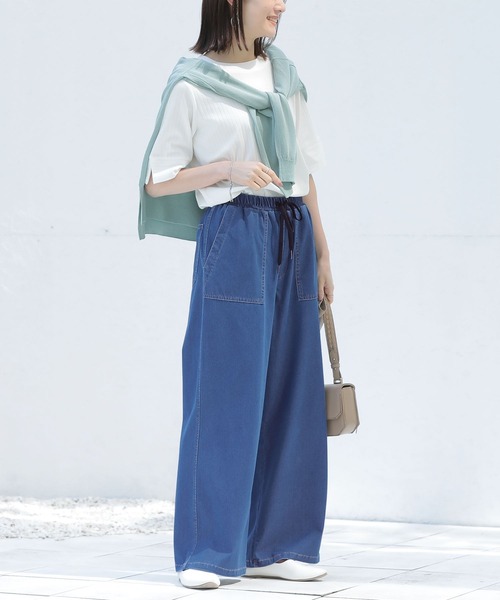 n'OrLABEL(ノアールレーベル)の「【接触冷感・UVカット・イージーケア】ジャージーデニムベイカーパンツ(デニムパンツ・レディース・ブルー/ネイビー/ライトブルー/ブラック・2/1)」の18枚目の写真