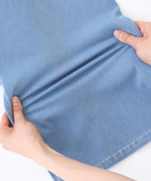 n'OrLABEL（ノアールレーベル）の「【機能素材】『ジャージーデニムベイカーパンツ』（デニムパンツ・レディース・ブルー/ネイビー/ライトブルー・2/1）」の4枚目の写真