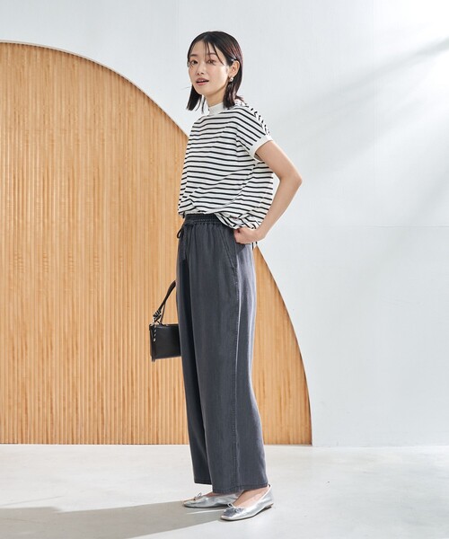 coen(コーエン)の「ライトデニムイージーワイドパンツ(デニムパンツ・レディース・ブラック/コバルトブルー・M/L)」の5枚目の写真