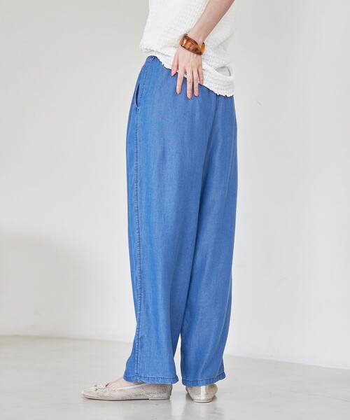 coen(コーエン)の「ライトデニムイージーワイドパンツ(デニムパンツ・レディース・ブラック/コバルトブルー・M/L)」の8枚目の写真