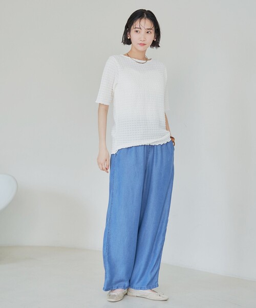 coen(コーエン)の「ライトデニムイージーワイドパンツ(デニムパンツ・レディース・ブラック/コバルトブルー・M/L)」の9枚目の写真