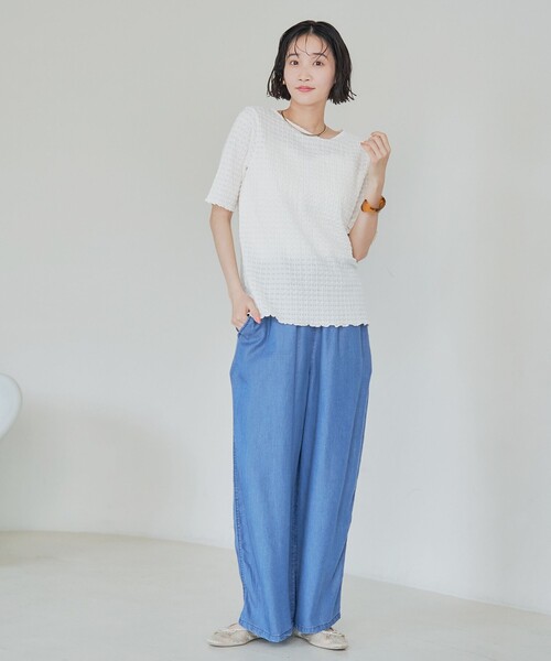 coen(コーエン)の「ライトデニムイージーワイドパンツ(デニムパンツ・レディース・ブラック/コバルトブルー・M/L)」の11枚目の写真