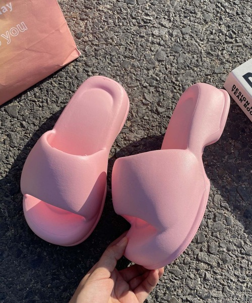WEGO(ウィゴー)の「WEGO/コロンとラウンド厚底サンダル/スリッパ(サンダル・レディース・ピンク/ブラック/ホワイト・MEDIUM/LARGE)」の20枚目の写真