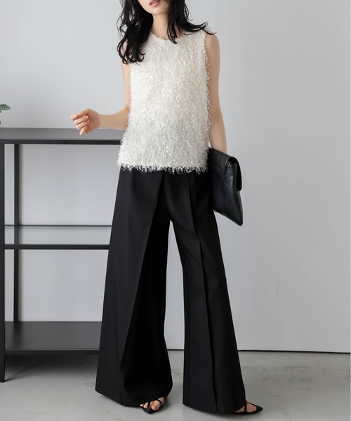 Lajour(ラジュール)の「日本製 ラップデザインパンツ(その他パンツ・レディース・アイボリー/ブラック/ネイビー・L/M)」の17枚目の写真