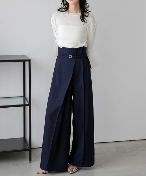 Lajour(ラジュール)の「日本製 ラップデザインパンツ(その他パンツ・レディース・アイボリー/ブラック/ネイビー・L/M)」の6枚目の写真