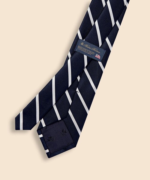 BROOKS BROTHERS（ブルックスブラザーズ）の「シルク　BB#3バーストライプ　レップタイ　Made in USA（ネクタイ・メンズ・イエロー/パープル/ホワイト/ピンク/ブルー/イエロー系その他・ONE SIZE）」の7枚目の写真