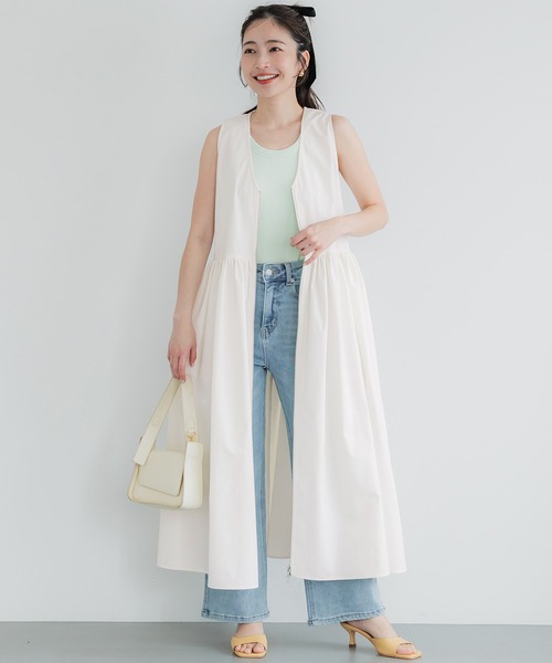 セール】Vネックジップアップドレス（ジャンパースカート）｜coca