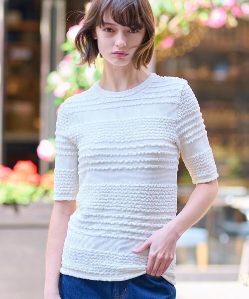 DRESSTERIOR（ドレステリア）の「【洗える/伸縮性】フリルジャージTシャツ（Tシャツ/カットソー・レディース・ブラウン系その他/ブラック/ホワイト・38/36/34）」の2枚目の写真