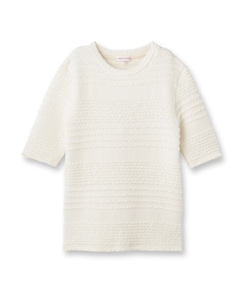 DRESSTERIOR（ドレステリア）の「【洗える/伸縮性】フリルジャージTシャツ（Tシャツ/カットソー・レディース・ブラウン系その他/ブラック/ホワイト・38/36/34）」の4枚目の写真