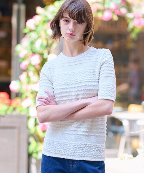 DRESSTERIOR（ドレステリア）の「【洗える/伸縮性】フリルジャージTシャツ（Tシャツ/カットソー・レディース・ブラウン系その他/ブラック/ホワイト・38/36/34）」の5枚目の写真