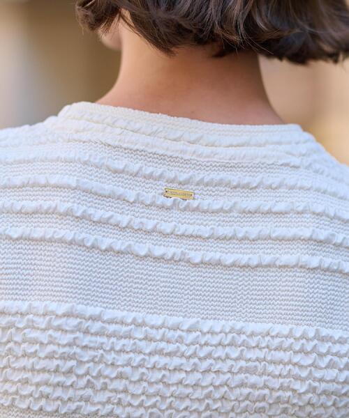 DRESSTERIOR（ドレステリア）の「【洗える/伸縮性】フリルジャージTシャツ（Tシャツ/カットソー・レディース・ブラウン系その他/ブラック/ホワイト・38/36/34）」の10枚目の写真