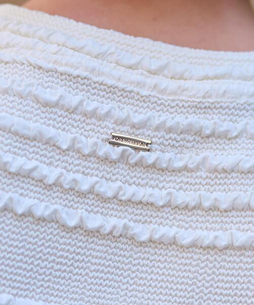 DRESSTERIOR（ドレステリア）の「【洗える/伸縮性】フリルジャージTシャツ（Tシャツ/カットソー・レディース・ブラウン系その他/ブラック/ホワイト・38/36/34）」の11枚目の写真