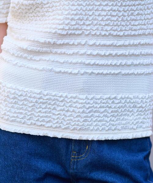 DRESSTERIOR（ドレステリア）の「【洗える/伸縮性】フリルジャージTシャツ（Tシャツ/カットソー・レディース・ブラウン系その他/ブラック/ホワイト・38/36/34）」の12枚目の写真