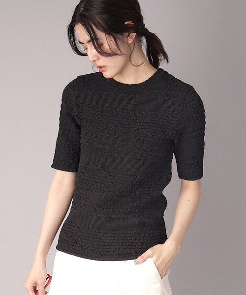 DRESSTERIOR（ドレステリア）の「【洗える/伸縮性】フリルジャージTシャツ（Tシャツ/カットソー・レディース・ブラウン系その他/ブラック/ホワイト・38/36/34）」の17枚目の写真