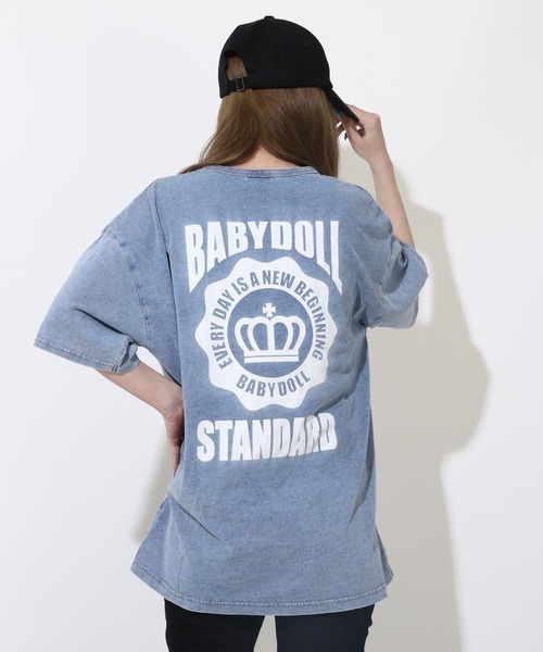 BABYDOLL（ベビードール）の「【綿100％】 親子お揃い 抜染Tシャツ 0498A（Tシャツ/カットソー・メンズ・ターコイズブルー/ブラック・S/M/L/XL）」の8枚目の写真