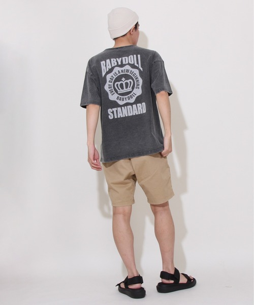 BABYDOLL（ベビードール）の「【綿100％】 親子お揃い 抜染Tシャツ 0498A（Tシャツ/カットソー・メンズ・ターコイズブルー/ブラック・S/M/L/XL）」の13枚目の写真
