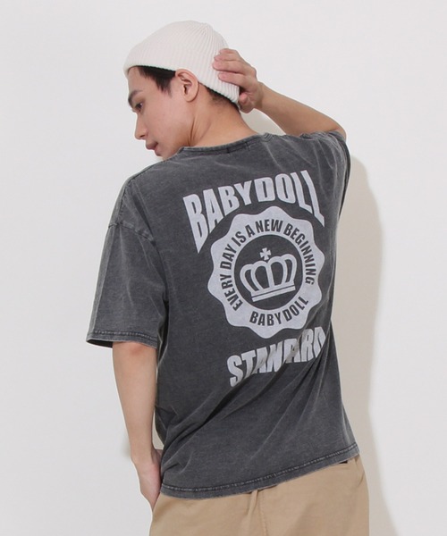 BABYDOLL（ベビードール）の「【綿100％】 親子お揃い 抜染Tシャツ 0498A（Tシャツ/カットソー・メンズ・ターコイズブルー/ブラック・S/M/L/XL）」の14枚目の写真