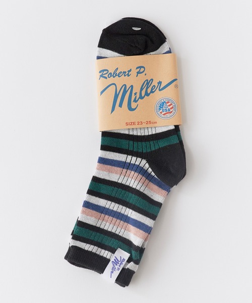 MILLER(ミラー)の「R.P.miller/ミラー マルチボーダーソックス 秋 秋服 2026年秋冬(ソックス/靴下・レディース・ホワイト系その他2/ホワイト系その他/ブルー/イエロー/ピンク/チャコール/ホワイト系その他3/ホワイト系その他4/グレー系/グリーン系/ブルー系/ブラック系1/ブルー系1/オレンジ系2/オレンジ系/オレンジ系1/グレー系1/ブラック系/ネイビー/レッド/ホワイト系その他5/ホワイト系その他6/グレー系2/グリーン系その他/レッド系その他/グリーン系その他2/ブラウン系その他・23-25)」の15枚目の写真