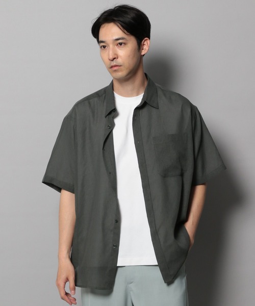 BAYFLOW(ベイフロー)の「【軽量・速乾】シアー半袖シャツ(シャツ/ブラウス・メンズ・ベージュ/ライトブルー/チャコールグレー・MEDIUM/LARGE)」の2枚目の写真