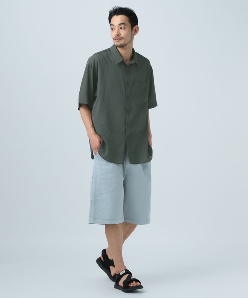 BAYFLOW(ベイフロー)の「【軽量・速乾】シアー半袖シャツ(シャツ/ブラウス・メンズ・ベージュ/ライトブルー/チャコールグレー・MEDIUM/LARGE)」の19枚目の写真