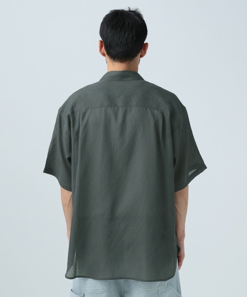 BAYFLOW(ベイフロー)の「【軽量・速乾】シアー半袖シャツ(シャツ/ブラウス・メンズ・ベージュ/ライトブルー/チャコールグレー・MEDIUM/LARGE)」の10枚目の写真