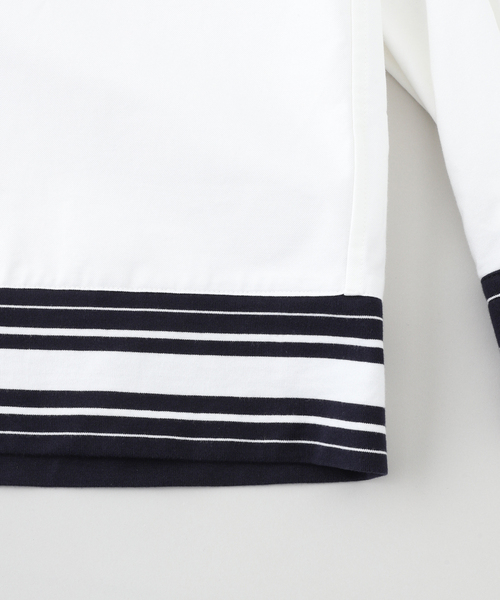 WHITE MOUNTAINEERING（ホワイトマウンテニアリング）の「White Mountaineering WIDE GUSSET SLEEVE BOX STRIPE シャツ（シャツ/ブラウス・メンズ・ホワイト・2/1）」の7枚目の写真