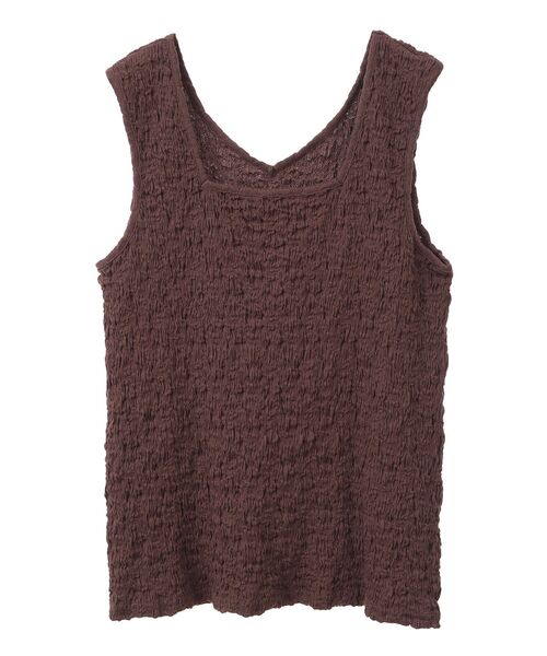 Green　Parks（グリーンパークス）の「表面感タンクトップ（タンクトップ・レディース・グリーン/アイボリー/ブラウン/ブラック・FREE）」の3枚目の写真