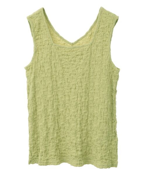 Green　Parks（グリーンパークス）の「表面感タンクトップ（タンクトップ・レディース・グリーン/アイボリー/ブラウン/ブラック・FREE）」の4枚目の写真