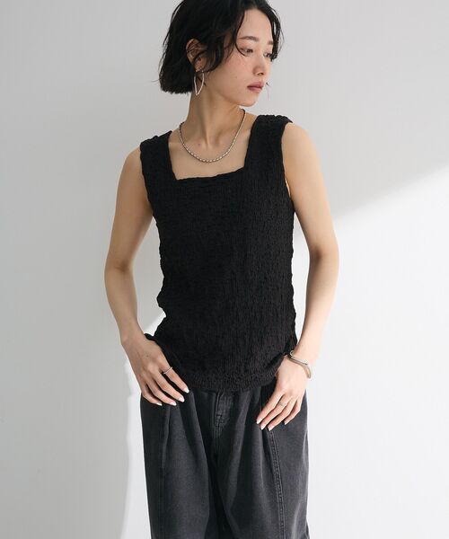 Green　Parks（グリーンパークス）の「表面感タンクトップ（タンクトップ・レディース・グリーン/アイボリー/ブラウン/ブラック・FREE）」の14枚目の写真