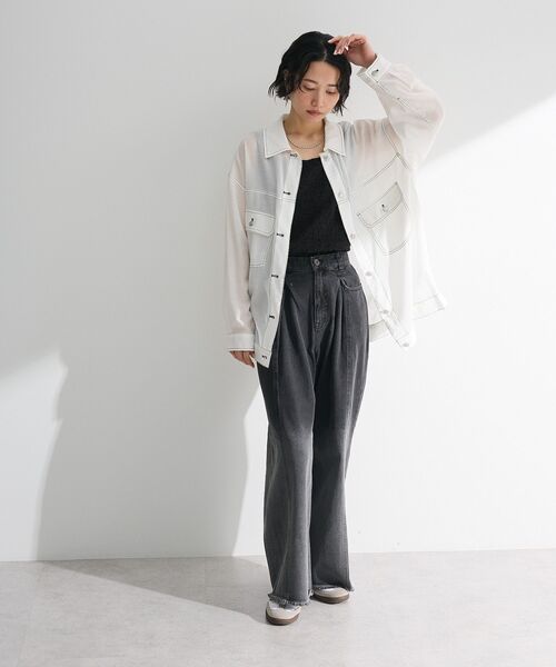 Green　Parks（グリーンパークス）の「表面感タンクトップ（タンクトップ・レディース・グリーン/アイボリー/ブラウン/ブラック・FREE）」の15枚目の写真