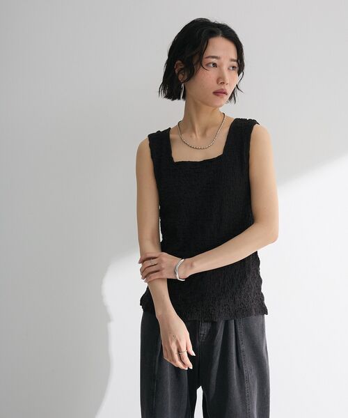 Green　Parks（グリーンパークス）の「表面感タンクトップ（タンクトップ・レディース・グリーン/アイボリー/ブラウン/ブラック・FREE）」の17枚目の写真