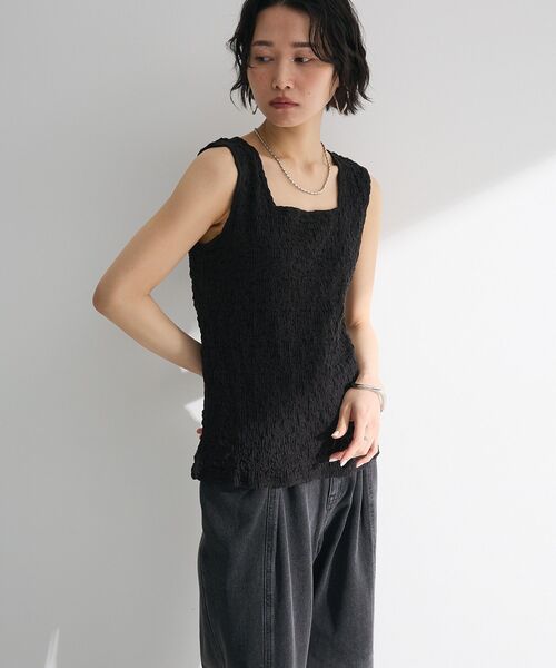 Green　Parks（グリーンパークス）の「表面感タンクトップ（タンクトップ・レディース・グリーン/アイボリー/ブラウン/ブラック・FREE）」の19枚目の写真