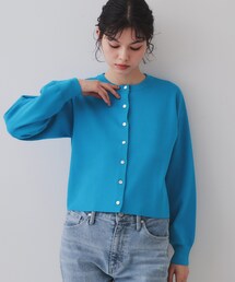 スナップボタンショートニットカーディガン【洗濯機洗い可/抗ピル】