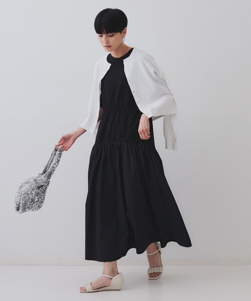 OPAQUE.CLIP（オペークドットクリップ）の「スナップボタンショートニットカーディガン【洗濯機洗い可／抗ピル】（カーディガン/ボレロ・レディース・ホワイト/イエロー系その他/ブルー/ネイビー・38/40/42）」の9枚目の写真