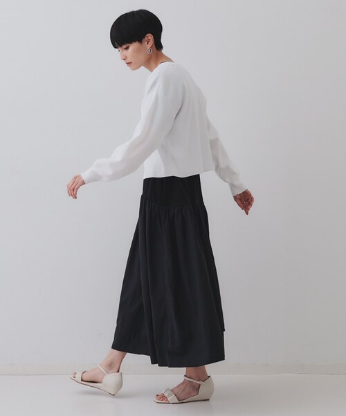 OPAQUE.CLIP（オペークドットクリップ）の「スナップボタンショートニットカーディガン【洗濯機洗い可／抗ピル】（カーディガン/ボレロ・レディース・ホワイト/イエロー系その他/ブルー/ネイビー・38/40/42）」の10枚目の写真