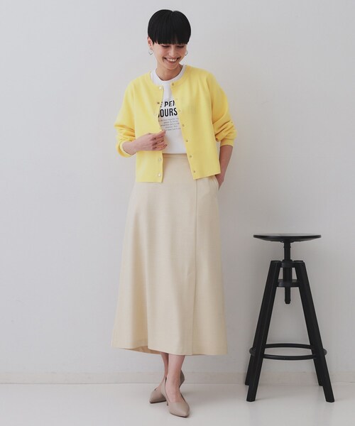 OPAQUE.CLIP（オペークドットクリップ）の「スナップボタンショートニットカーディガン【洗濯機洗い可／抗ピル】（カーディガン/ボレロ・レディース・ホワイト/イエロー系その他/ブルー/ネイビー・38/40/42）」の14枚目の写真