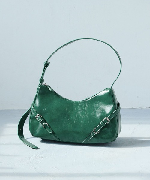 VIS（ビス）の「フロントベルトショルダーバッグ（ハンドバッグ・レディース・ブラック/ダークグリーン/シルバー・FREE）」の10枚目の写真