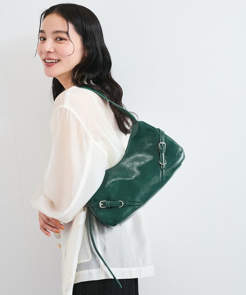 VIS（ビス）の「フロントベルトショルダーバッグ（ハンドバッグ・レディース・ブラック/ダークグリーン/シルバー・FREE）」の12枚目の写真