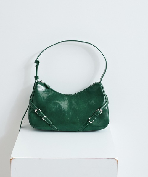 VIS（ビス）の「フロントベルトショルダーバッグ（ハンドバッグ・レディース・ブラック/ダークグリーン/シルバー・FREE）」の14枚目の写真