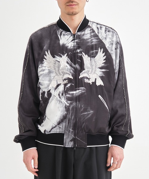 【TAAKK/ターク】NO COLLOR JACKET TAAKK / ALL EMBROIDERY NO COLLAR JACKET (BLACK)
