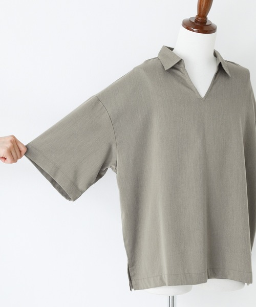 MDR(エムディアール)の「【セットアップ 2点セット】『スキッパーシャツ & ハーフパンツ』(Tシャツ/カットソー・メンズ・グレー/カーキ/ブラック・L/M)」の17枚目の写真