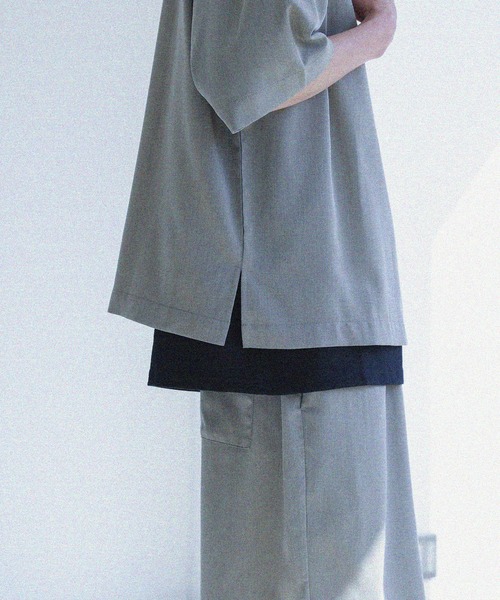 MDR(エムディアール)の「【セットアップ 2点セット】『スキッパーシャツ & ハーフパンツ』(Tシャツ/カットソー・メンズ・グレー/カーキ/ブラック・L/M)」の20枚目の写真