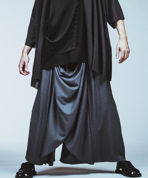 NO ID.】Gather Baggy Drape Trousers / ギャザー バギー ドレープ