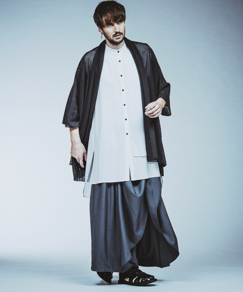 NO ID.（ノーアイディ）の「【NO ID.】Gather Baggy Drape Trousers / ギャザー バギー ドレープ トラウザーズ（その他パンツ・メンズ・グレー/ブラック・1/2）」の12枚目の写真