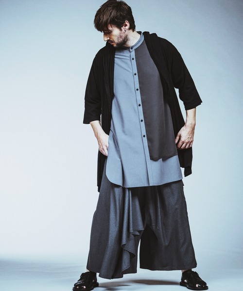 NO ID.】Gather Baggy Drape Trousers / ギャザー バギー ドレープ