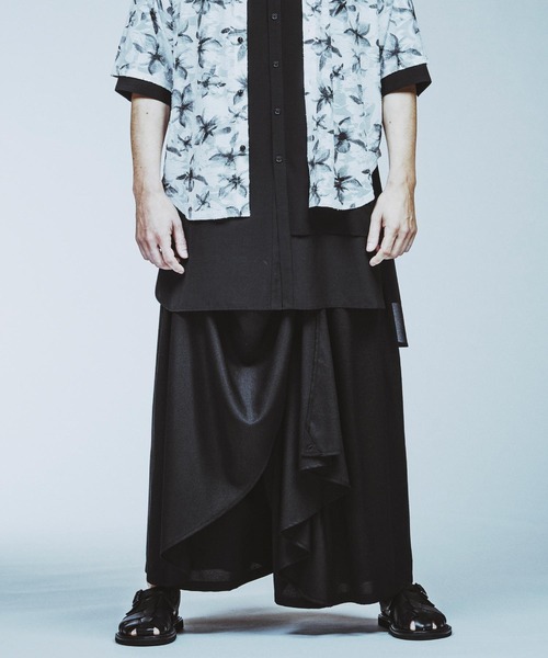 ギャザーバギードレープトラウザーズ　NO ID. NO ID.】Gather Baggy Drape Trousers / ギャザー バギー ドレープ