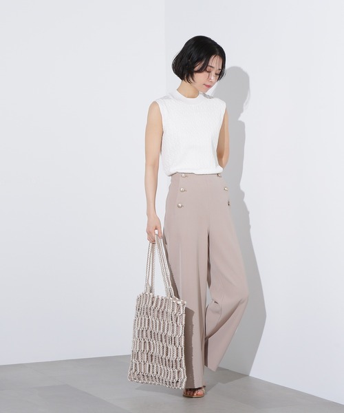 N.(N. Natural Beauty Basic)(エヌエヌナチュラルビューティーベーシック)の「ケーブルニットベスト(ベスト・レディース・ピンク/オフホワイト/ネイビー・MEDIUM)」の12枚目の写真