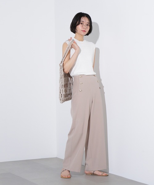N.(N. Natural Beauty Basic)(エヌエヌナチュラルビューティーベーシック)の「ケーブルニットベスト(ベスト・レディース・ピンク/オフホワイト/ネイビー・MEDIUM)」の13枚目の写真