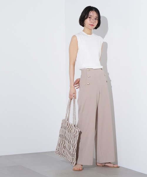 N.(N. Natural Beauty Basic)(エヌエヌナチュラルビューティーベーシック)の「ケーブルニットベスト(ベスト・レディース・ピンク/オフホワイト/ネイビー・MEDIUM)」の15枚目の写真